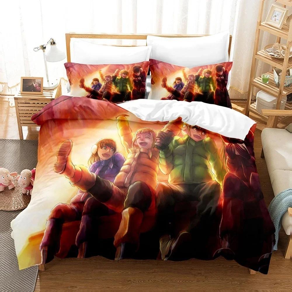 Anime A Place Further Than The Universe Bedding Set Single Twin Full Queen King Size Bed Set Adult Kid Bedroom Duvet cover Sets
