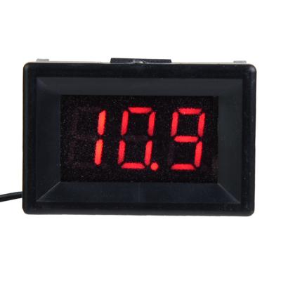 Digital Voltmeter 0.36inch Two Wire DC 2.430V LED Display Voltage Meter Waterproof (Red)
