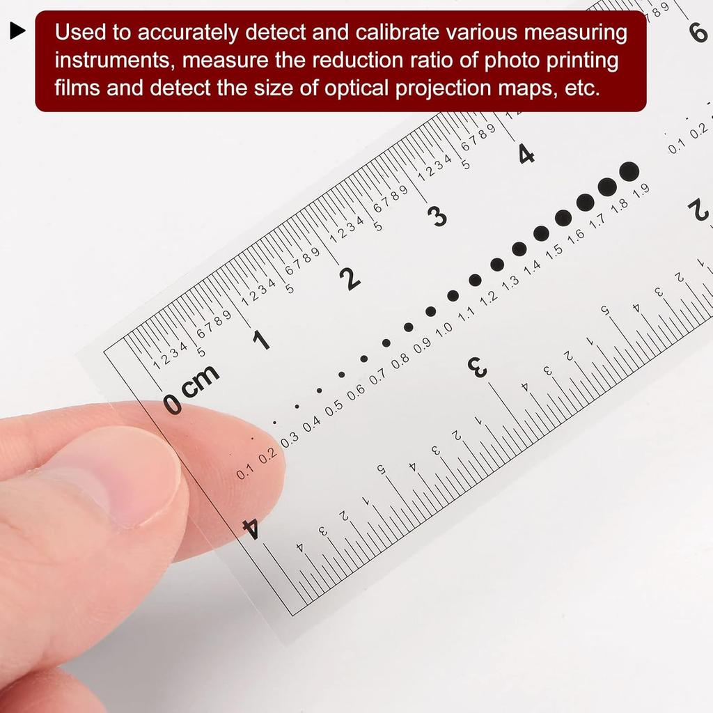 HARFINGTON Film Flexible Ruler 4 Inch 0.5mm Scale PET Plastic Folding Straight Ruler Calibration Soft Ruler Measuring Tool for Factory, Transparent