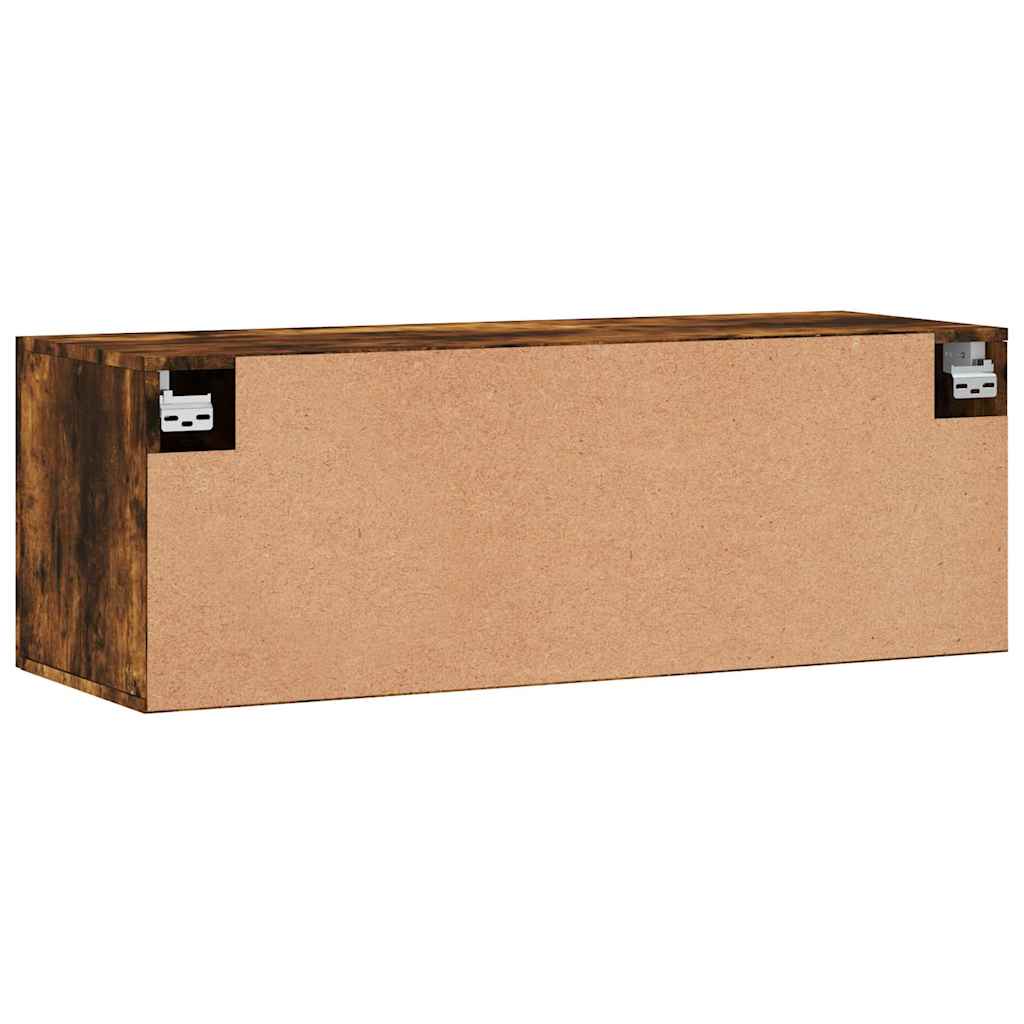 Wall Cabinet Smoked Oak 100 x 36.5 x 35 cm Wood Based Material