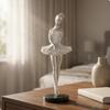 Figurina Ballerina Balletto Tutù Bianco Stile Ballerina in Piedi Finitura Lucida Ragazza