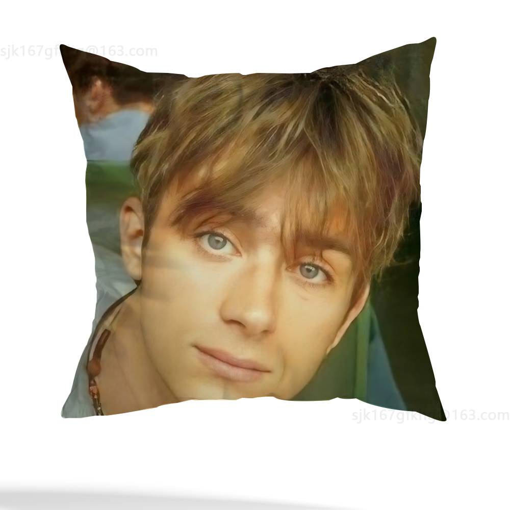 I Love D-Damon Albarn Pillow Case Square Double-Sided Printing Short Plush Sofa Cushion Cover Bedroom Bedside Pillow