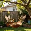 Yousheng Outdoor Bird Feeder, Garden Hanging Bird Feeder, 1 or 2 Bowls Backyard Bird Feeder for Wild Birds Patio Porch