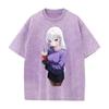 Anime Re ZERO Starting Life In Another World Emilia Clothing Men Women Tshirts Washed Cotton Tee Retro T-shirt Harajuku T Shirt