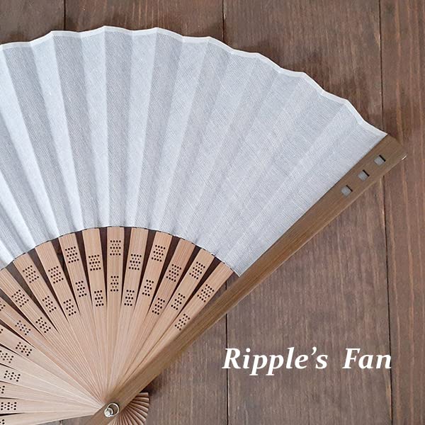 Ripple Omi Linen Blue Gray [K.ONISHI M.D.] Fan, Fan, 23cm, Men's, 78-07