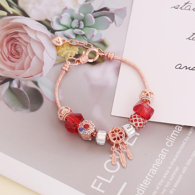Pandora Cristal Argintiu Oțel Brățară Charm Colorată Pentru Femei Brățar Moda Bijuterii Accesorii