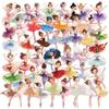 50 Transparent Cartoon Ballet Girl Sticker Pack Waterproof Transparent PET Hand Account Decorative Guitar Notebook