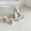 1:12 Dollhouse Miniature Ceramic Tea Pot With Cups And Saucers Set For Living Room Furniture Home Model Decor Accessories