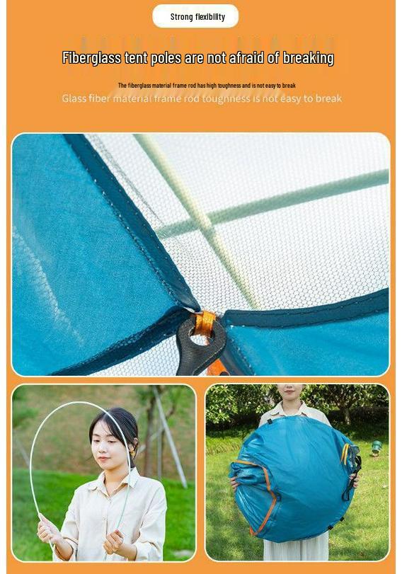 Instant Pop-Up Tent: Sun-Protected, Splash-Proof, Double/Multi-Person for Outdoor Park or Beach Camping