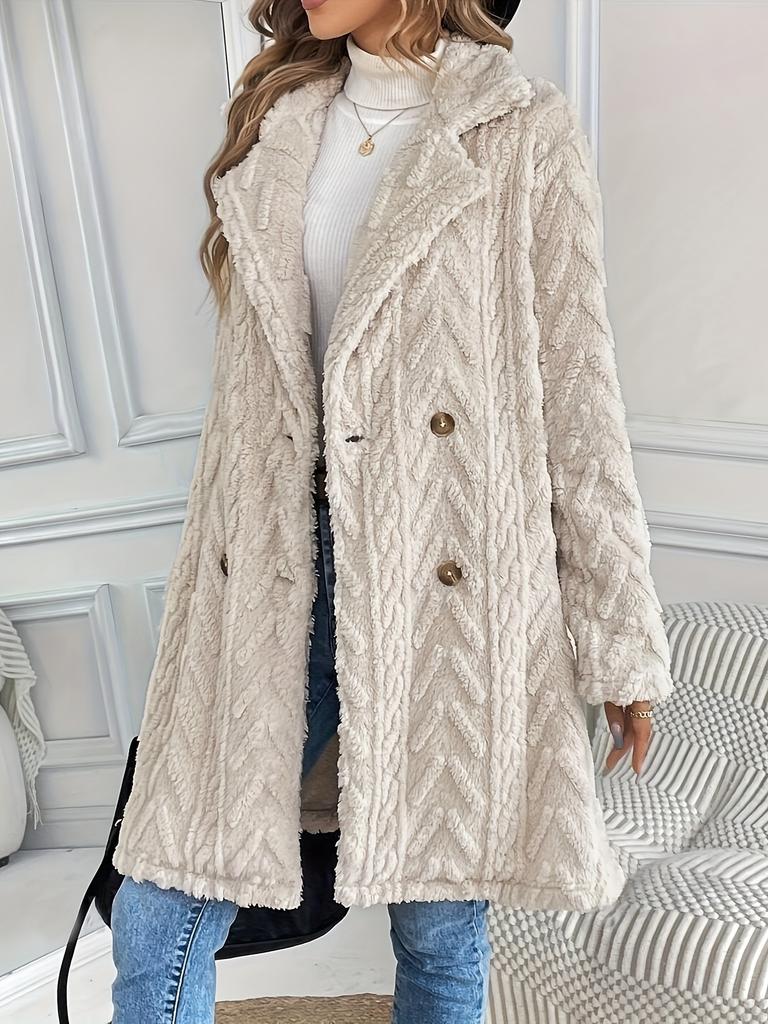 Europa e Stati Uniti transfrontaliero popolare best-seller peluche double-face presa casual cardigan doppiopetto cappotto medio e lungo donna