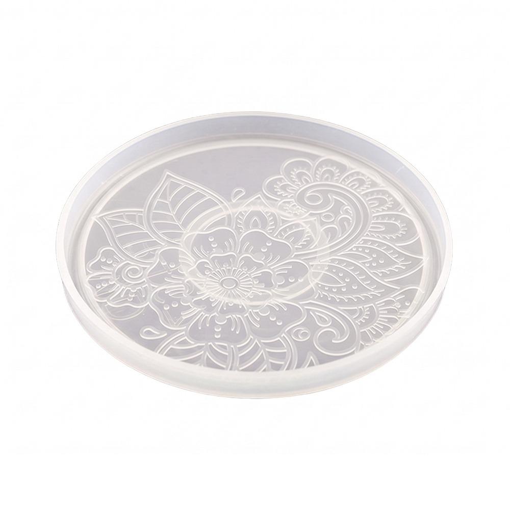 Resin Art Flower Shape Silicone Coaster Mold Coaster 10.5cm DIY Coaster Mold Epoxy Resin Round Coaster Mold Gift Makin