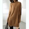 Turtleneck Knitted Sweater Women Pullovers Dress Autumn Winter Warm Thick Jumpers Wool Knit Crochet Y2k Split Jumper Cardigan