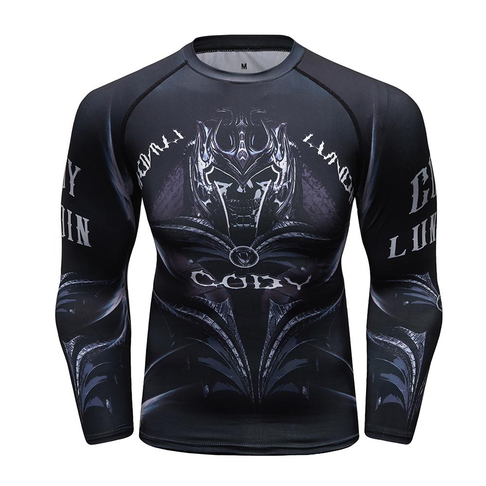Fight Workout Mma Men'S Long Sleeve MMA Compression T-Shirt Men Boxing Rashguard Blank Bjj Rash Guard Sportswear Tees