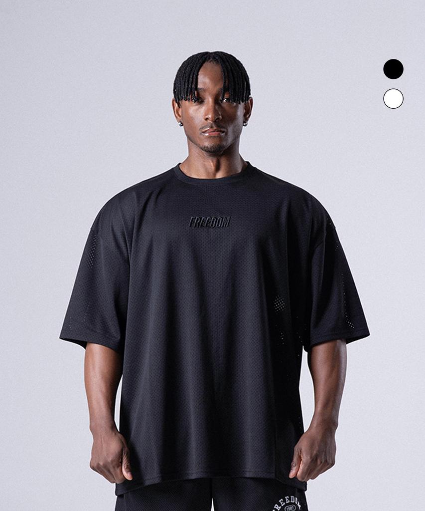 FREEDOM Logo Mesh Oversized T-Shirt_2 Colors (Type A)