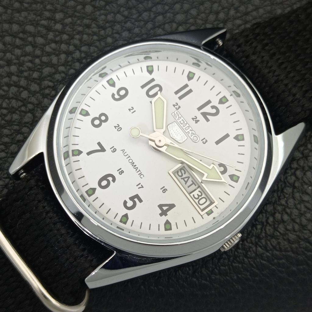 AUTOMATIC VINTAGE REFURBISHED SEIKO 5 6309A JAPAN MENS WHITE WATCH a441669-1 Sk-a441669