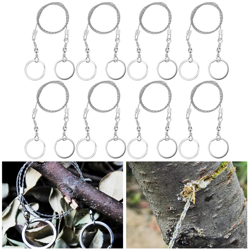8 Stück Überlebensdrahtsäge Camping Outdoor Edelstahl Drahtsäge Kabelkette Kettensäge