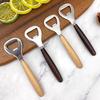 Beer Bottle Opener, Stainless Steel Cap Remover with Beech Wood Handle, Heavy Duty Opener for Kitchen Bar Camping Outdoor