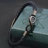 Jewelry Stainless Steel Hand-woven Leather Bracelet Personalized 8-character Men's Leather Rope