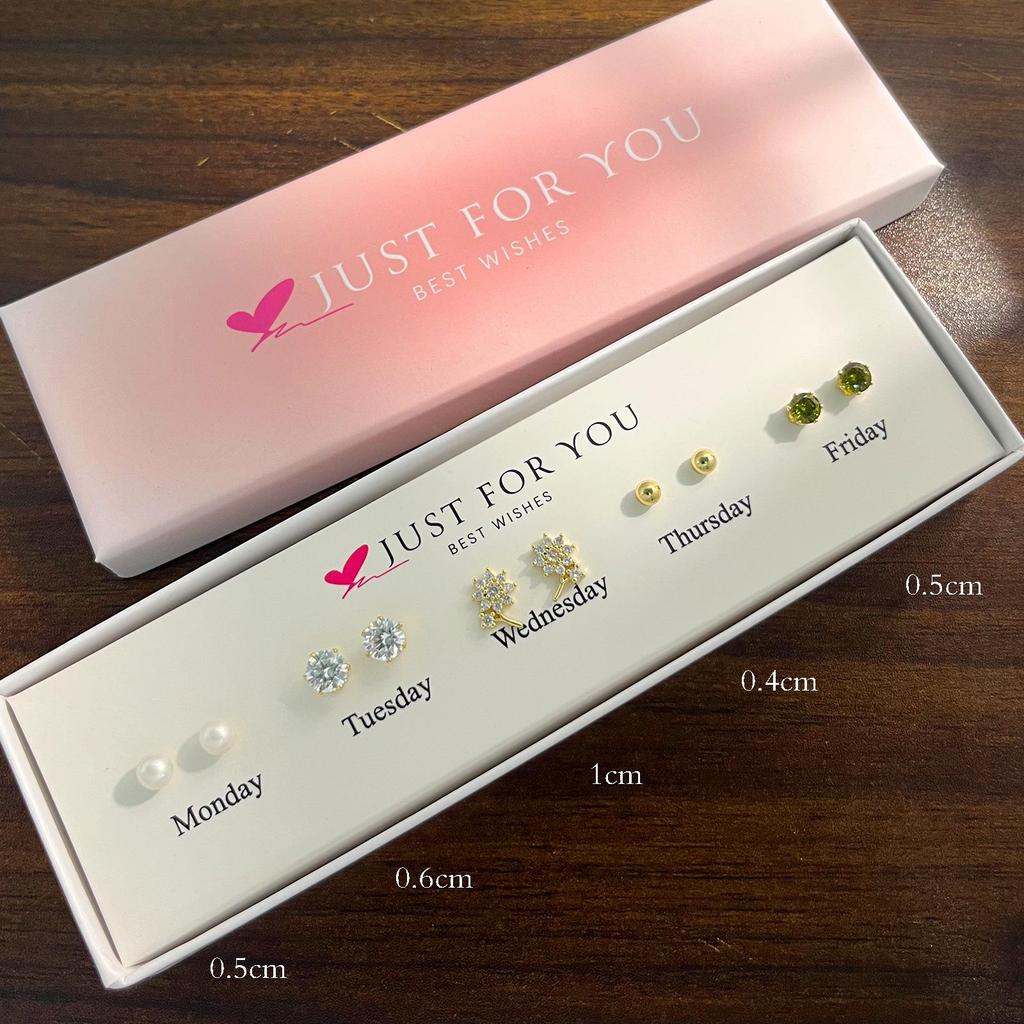 Weekly Gift Box: Star, Moon, Butterfly & Flower Bow Stud Earrings for Girls