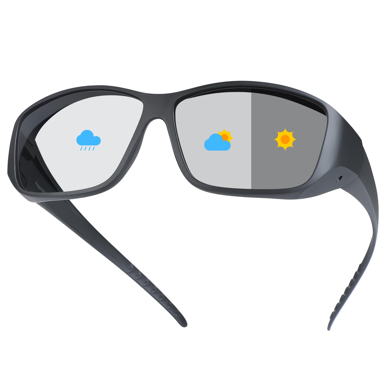 

TINHAO Photochromic Sunglasses with Automatically Changing Polarized Full Overglasses TR90 UV400 Perfect for Outdoor Myopia Luxury Set Lenses, чёрный