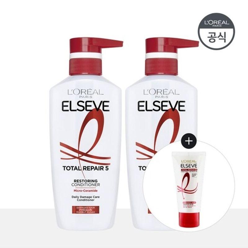 LOREAL PARIS Total Repair 5 Repairing Conditioner 375ml x 2 TR5 Hair Pack 50ml Option 1-TR5 Repairing Conditioner 375ml x 2