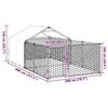 VidaXL Outdoor Dog Kennel Enclosure 4x2x1.5 M Galvanized Steel, Outdoor Dog Cage, Large Dog Cage, Kennel 3329235