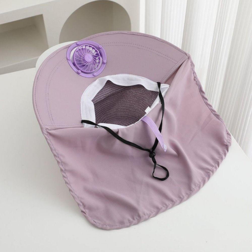 Breathable Solar Fan Cap Anti-UV Cooling Fan Hat Women Sun Hat Sun Cap  Tea Picking