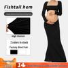 Rochie Europeană și Americană pentru Ședință Foto de Maternitate: Fustă elastică sirenă, spate decupat, decupaj în zona abdomenului, lungime până la podea.