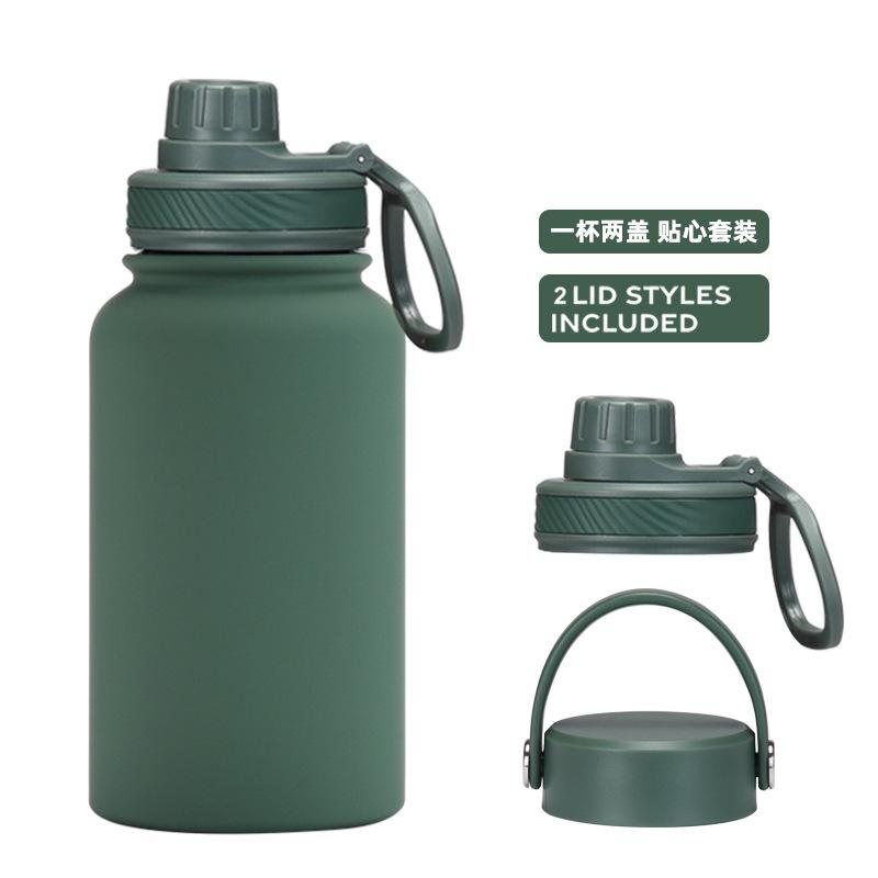 Ein Becher mit Doppelwand 650 ml Edelstahl Thermosbecher Große Kapazität Wasserbecher Tragbar Outdoor Doppelwandig Trinkflasche Sportkessel