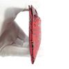 Indenya Inden Long Wallet, Large, Slim, Deerskin, Red with Black Lacquer, Floral Arabesque Pattern, 2107-03-041