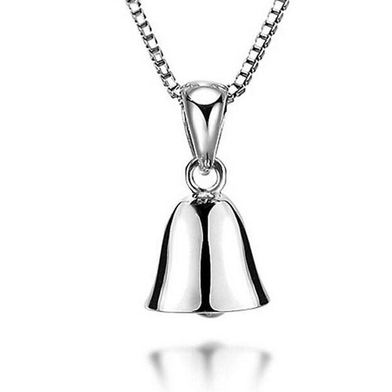 

Fashion Simple Popular Sterling 925 Sterling Silver Jewelry Personality Bell Lock Classic Pendant Necklaces XL067 серебряный
