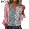 Women's Fashion Casual Long Sleeve V Neck Blouses & Shirts