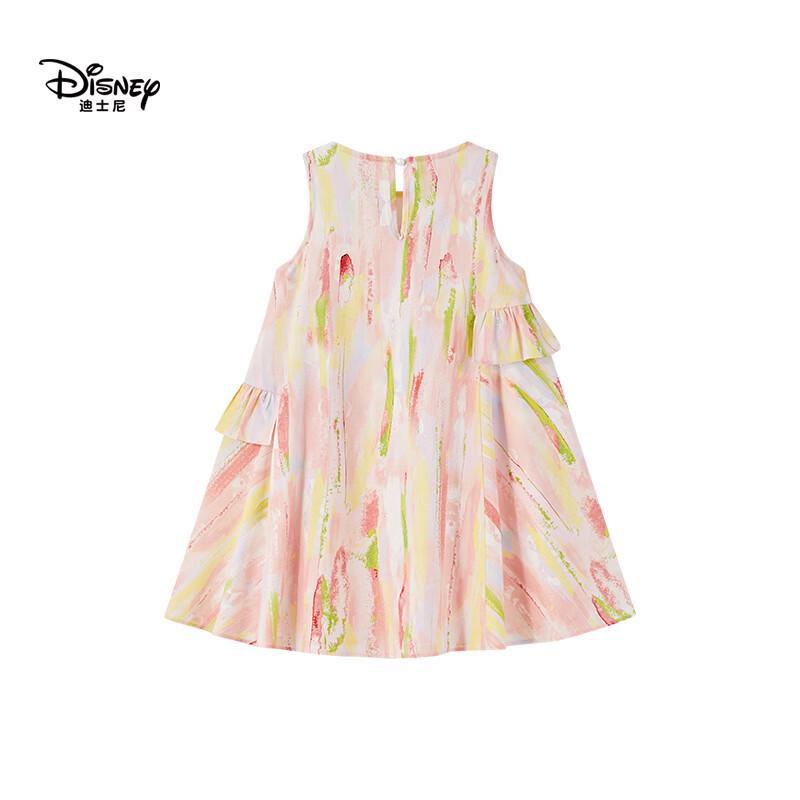 Disney Girls' Summer Cartoon Ruffle Sleeveless Princess Dress