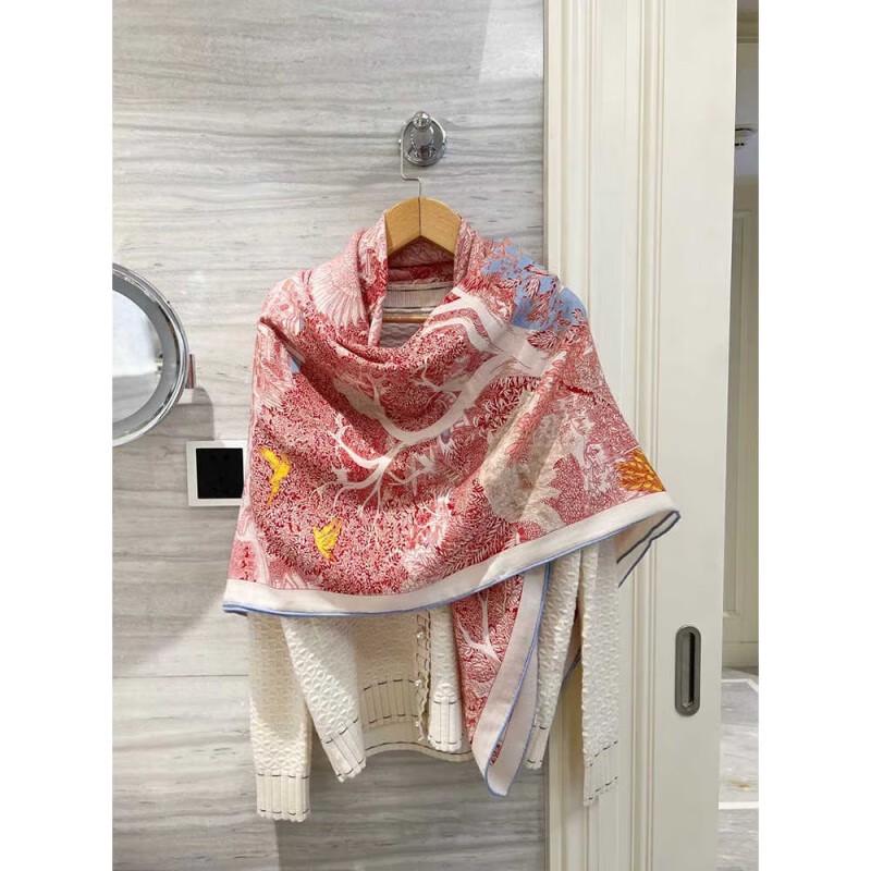 NINA SOLOR Silk Wool Large Square Scarf