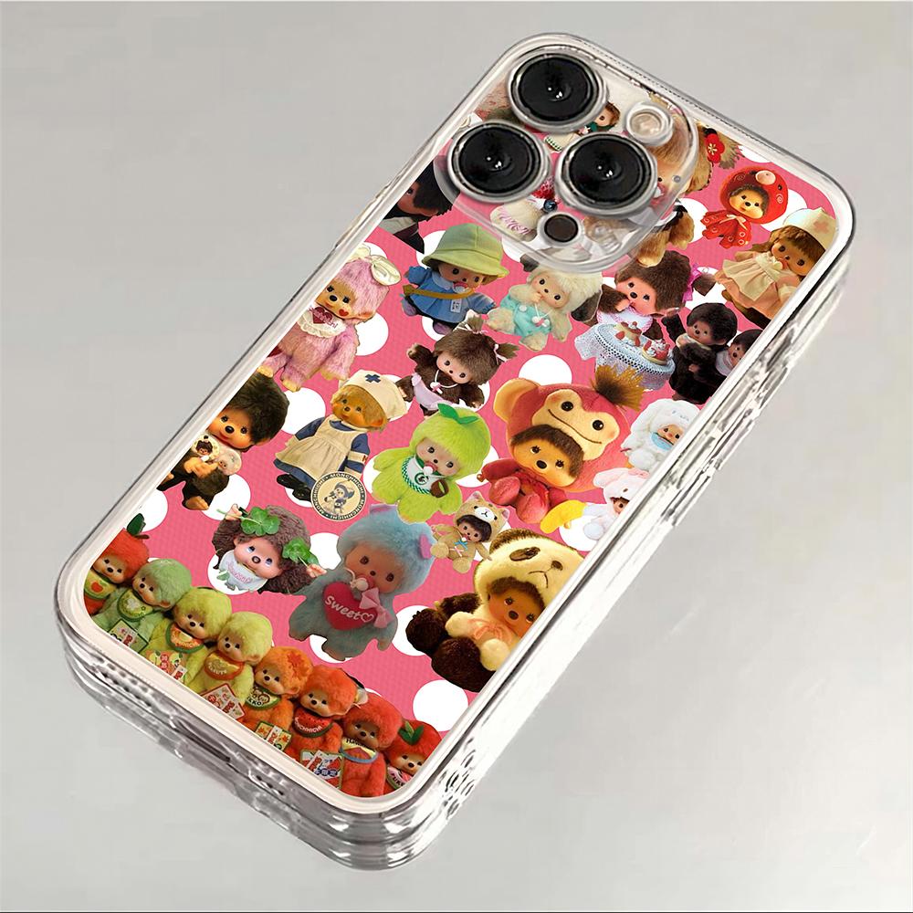 

Cartoon cute doll Monchhichis Phone Case For Samsung S25 S24 S23 S22 S21 S20 FE Note20 Note10 Plus Ultra Lite 5G Clear TPU Cover Samsung S10 Plus 4G