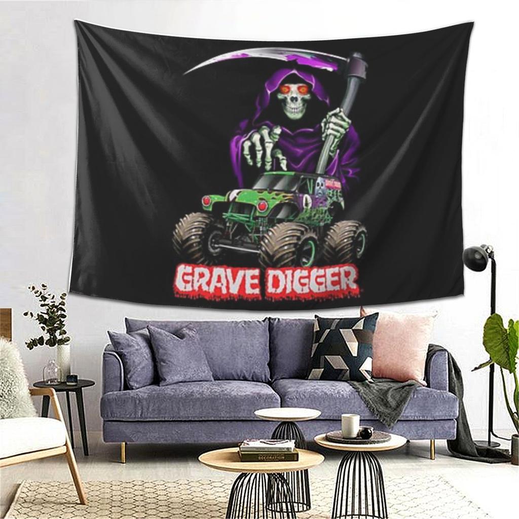 Classic Monster Jam Pattern Tapestry Wall Hanging Aesthetic Home Decor Tapestries for Living Room Bedroom