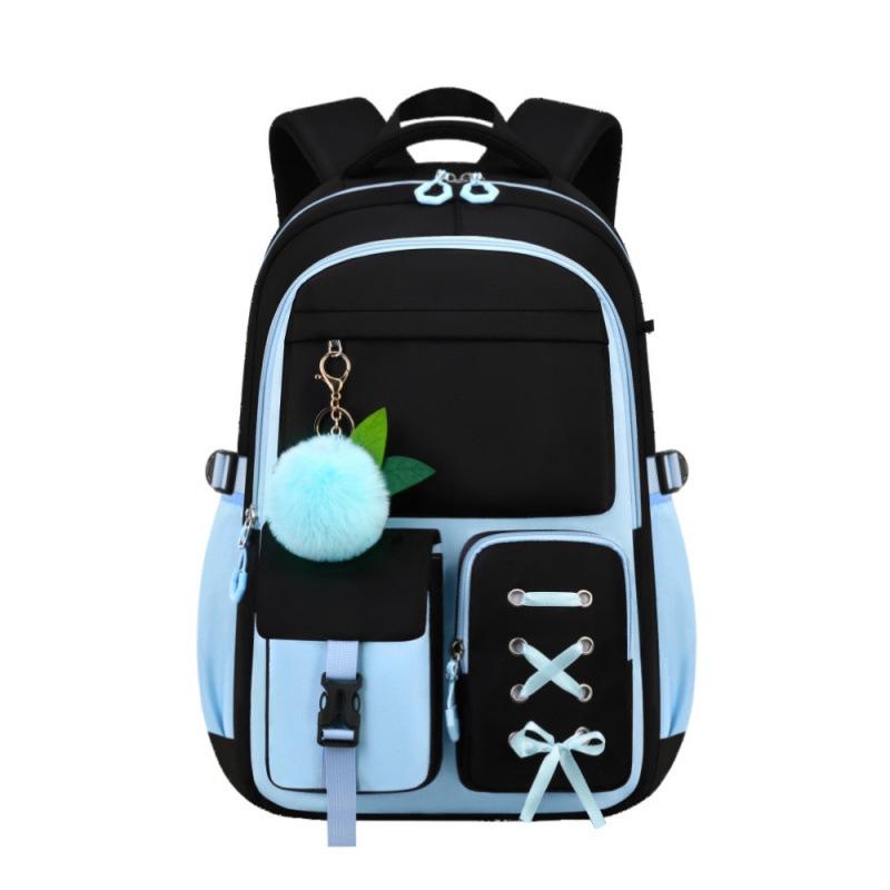 Pink Large Capacity Three-Piece Backpack Set for Junior High School Girls