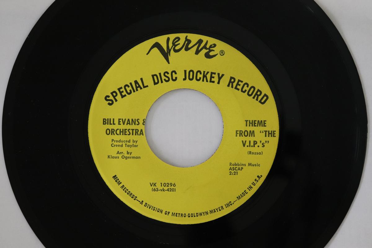 

7inch Record BILL EVANS & ORCHESTRA - Theme From The V.I.P.s VK10296 Verve Records 1963 US Jazz Used