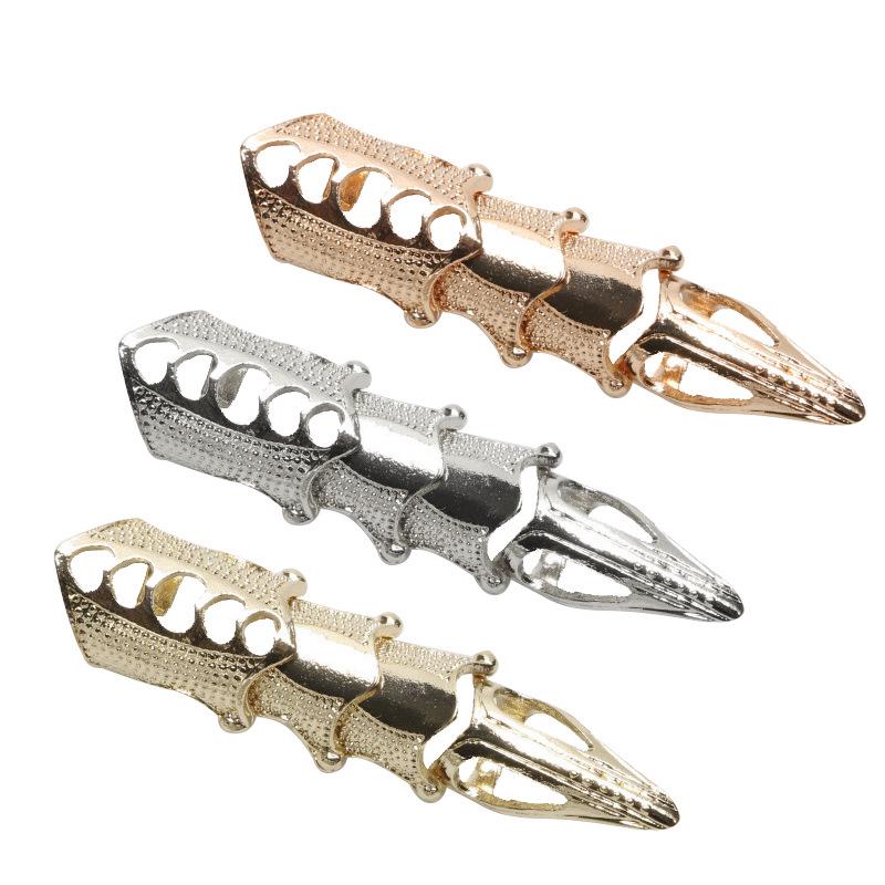 European & American Retro Rings: Punk Style Exaggerated Bendable Metal Nail Rings