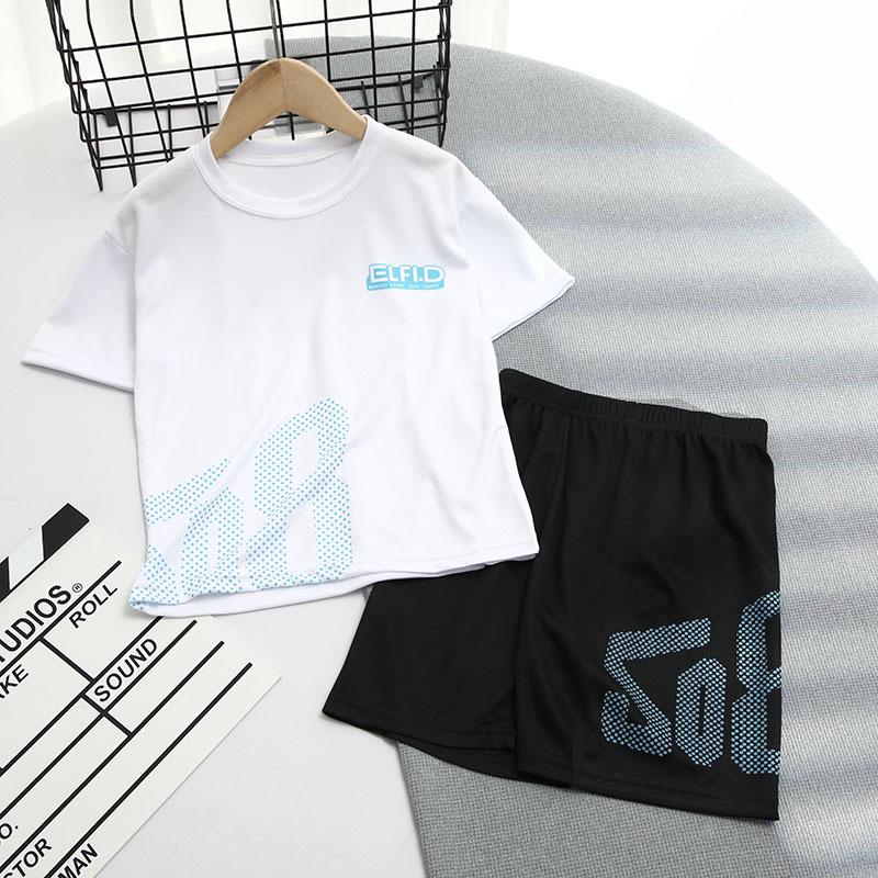 2026 Boys' Summer Sportswear: Short Sleeve and Shorts Mesh Set in 20 Colors