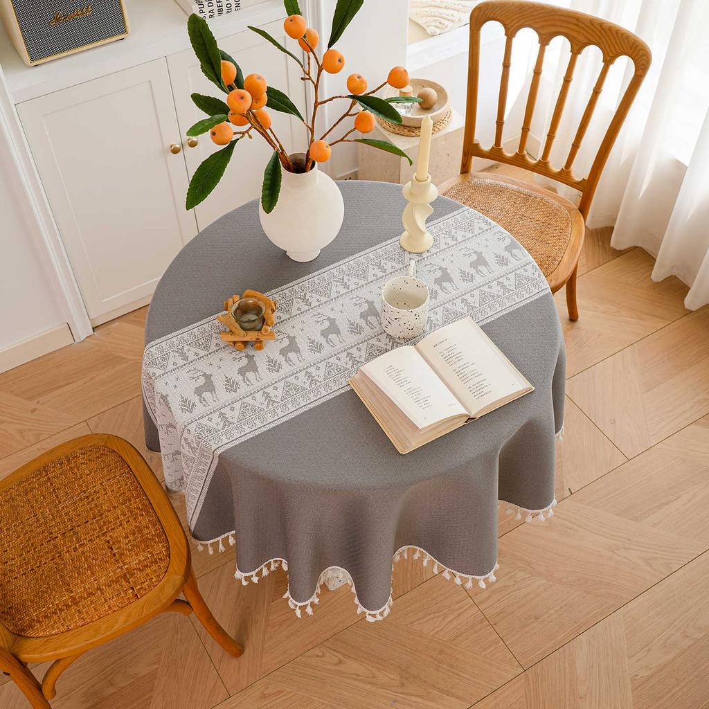 Imitation Cotton And Linen Fabric Tablecloth Simple Modern High-End Dining Table Cloth Coffee Table Cloth Round Table Cloth Long Tablecloth Cover