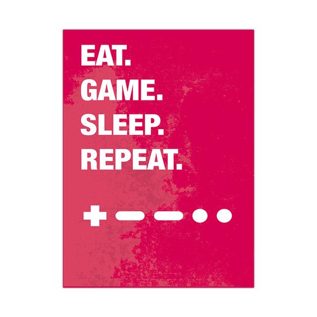 Nordic Poster HD Print Canvas Painting New Design Boys Game Black Illustration Gamer Quotes Wall Art Kids Art Picture Home Decor