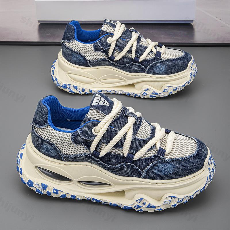 Fashion Niche Fashion Design Casual Non Slip Shoes for Men 2025 Autumn New Mesh Breathable Versatile Low Top Comfortable Chunky sneakers