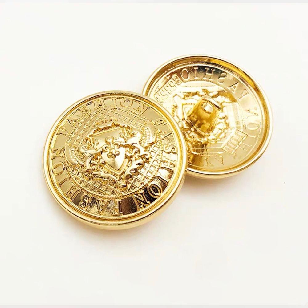 

10 шт./комплект модные металлические пуговицы с двойным львиным щитом, элегантные пуговицы для пиджака, рубашки, декоративные пуговицы, швейные аксессуары 25mm-10pcs