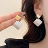 Chic Exaggerate Simple Big Square Drop Earrings For Women Trendy Metal Charm Punk Earrings 2023 Statement Party Ear Jewelry Gifts