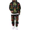Men's Casual Sweatshirt Set with Pattern for Fall and Winter