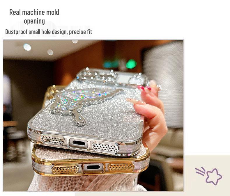 Neue Treibsand Schmetterling Galvanisierte Glitzerhülle für iPhone 17 Pro Max & iPhone 17 Air