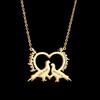 Atoztide Personalized Custom Bipedal Bird Name Engrave Date Necklace Stainless Steel for Women Couple Anniversaries Jewelry Gift