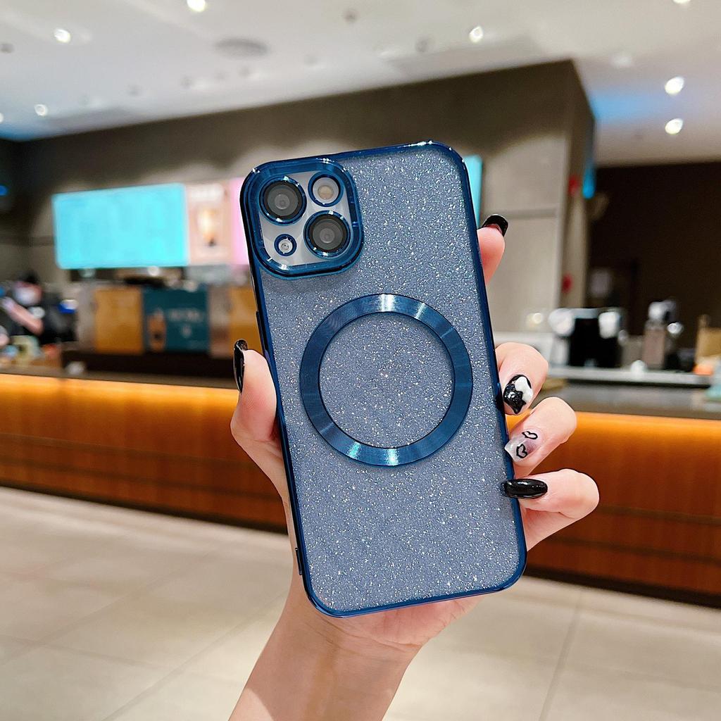 IPhone 15 Pro Max Glitter Magnetisch Draadloos Oplaadhoesje