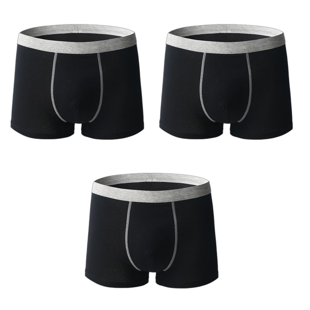 3 PCS Men's Boxer Shorts Cotton Underwear Solid Color Large Size Panties L XL 2XL 3XL 4XL 5XL 6XL